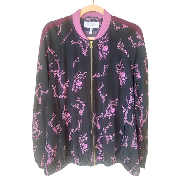 Escada Purple Floral Printed Sport Jacket Size 44 - Picture 1 of 4